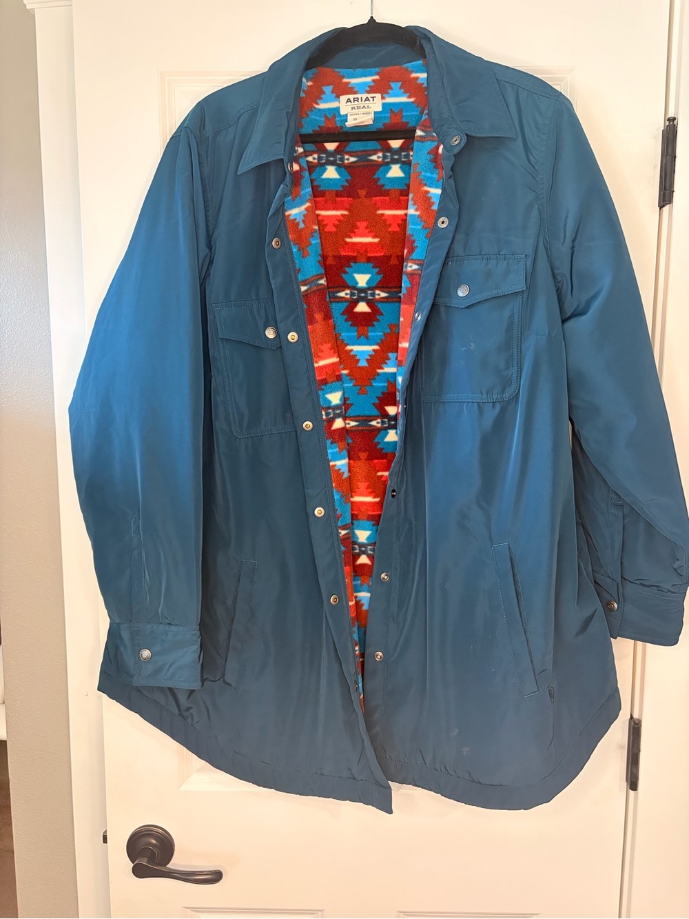 Ariat Teal Utility Jacket with Southwestern Fleece Lining